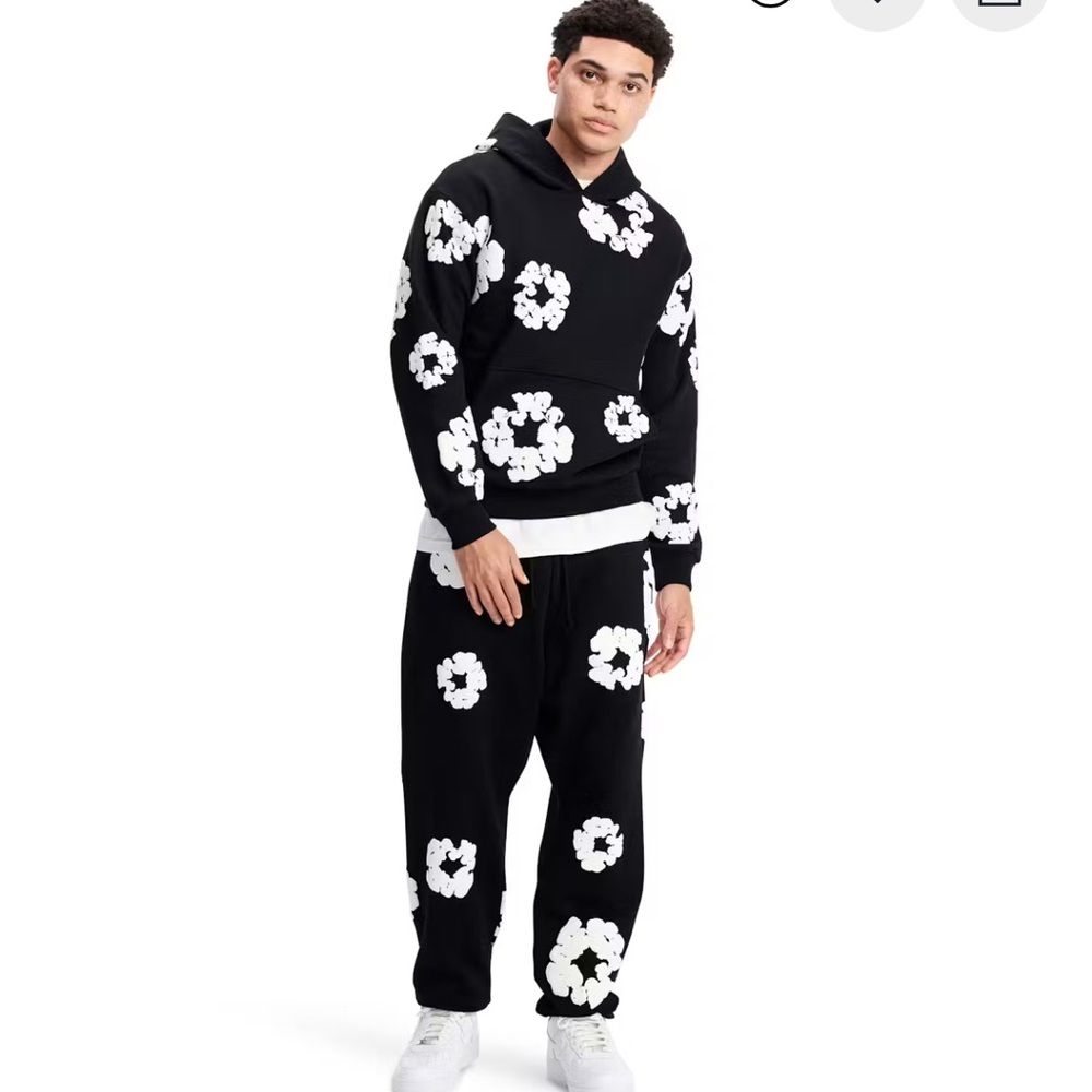 Floral Black Sweatpants for Men